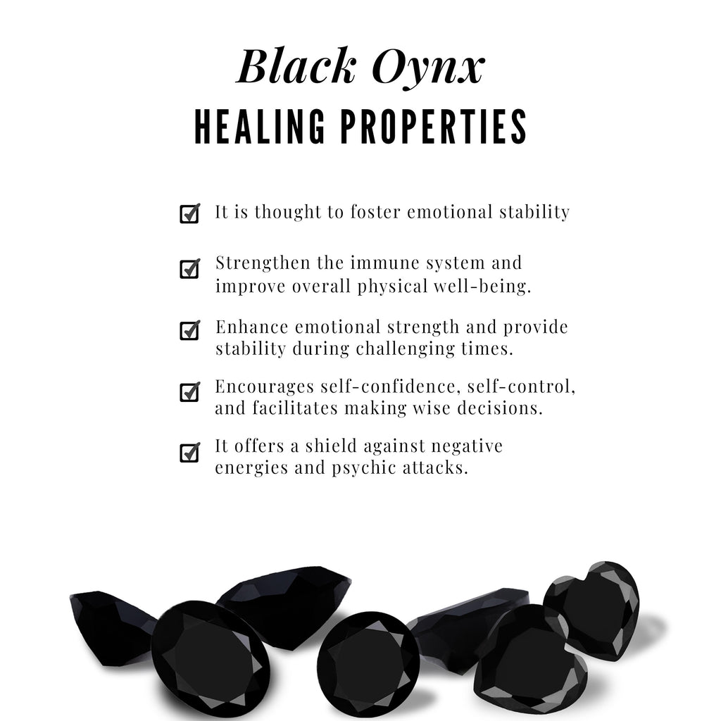 Black Onyx Snake Helix Earring with Moissanite Black Onyx - ( AAA ) - Quality - Rosec Jewels