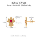 Angel Stud Earrings with Heart Shape Ruby Ruby - ( AAA ) - Quality - Rosec Jewels