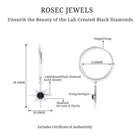 Created Black Diamond and Diamond Sunburst Hoop Earrings Lab Created Black Diamond - ( AAAA ) - Quality - Rosec Jewels