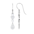 Round Moissanite Heart Dangle Drop Earrings Moissanite - ( D-VS1 ) - Color and Clarity - Rosec Jewels