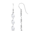 Pear and Round Cut Certified Moissanite Dangle Earrings Moissanite - ( D-VS1 ) - Color and Clarity - Rosec Jewels