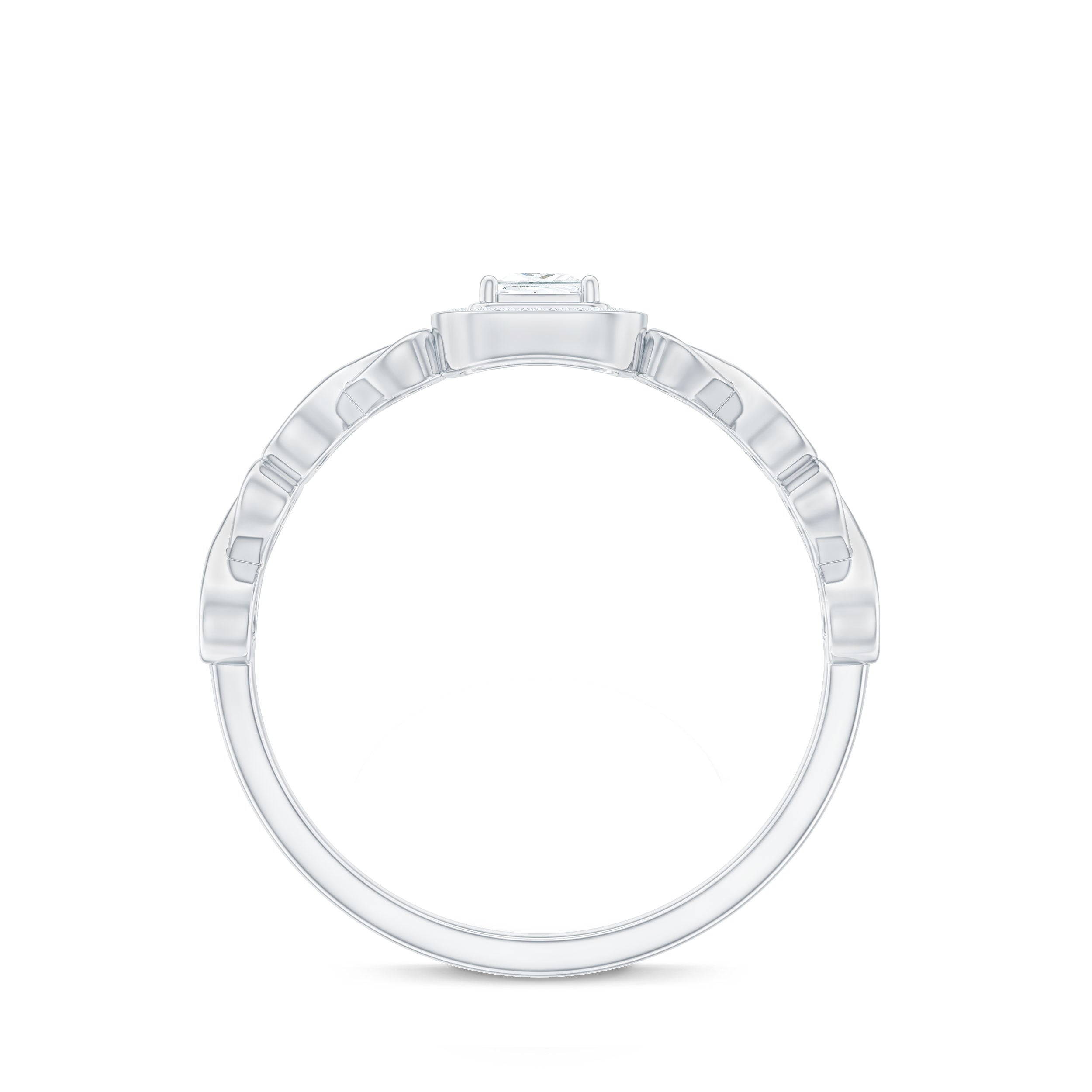 1/2 CT Infinity Heart Cubic Zirconia Engagement Ring Zircon - ( AAAA ) - Quality - Rosec Jewels