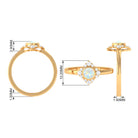 Bezel Set Ethiopian Opal Flower Engagement Ring with Diamond Ethiopian Opal - ( AAA ) - Quality - Rosec Jewels