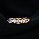 1.25 CT Rose Quartz and Diamond Wedding Anniversary Band Ring Rose Quartz - ( AAA ) - Quality - Rosec Jewels