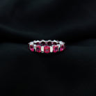 6.5 CT Bar Set Created Ruby Full Eternity Ring Lab Created Ruby - ( AAAA ) - Quality - Rosec Jewels