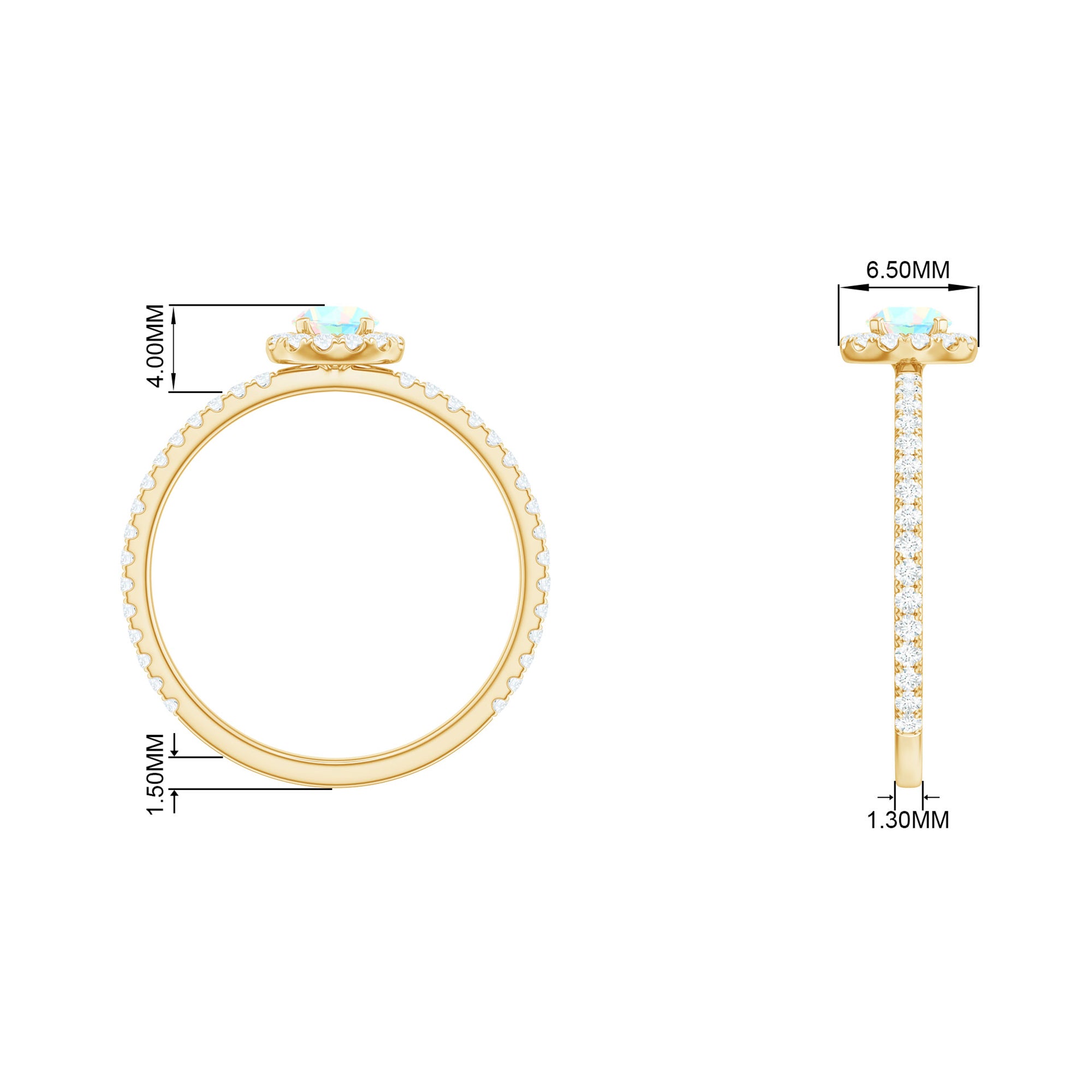 3/4 CT Ethiopian Opal and Diamond Minimal Engagement Ring Ethiopian Opal - ( AAA ) - Quality - Rosec Jewels