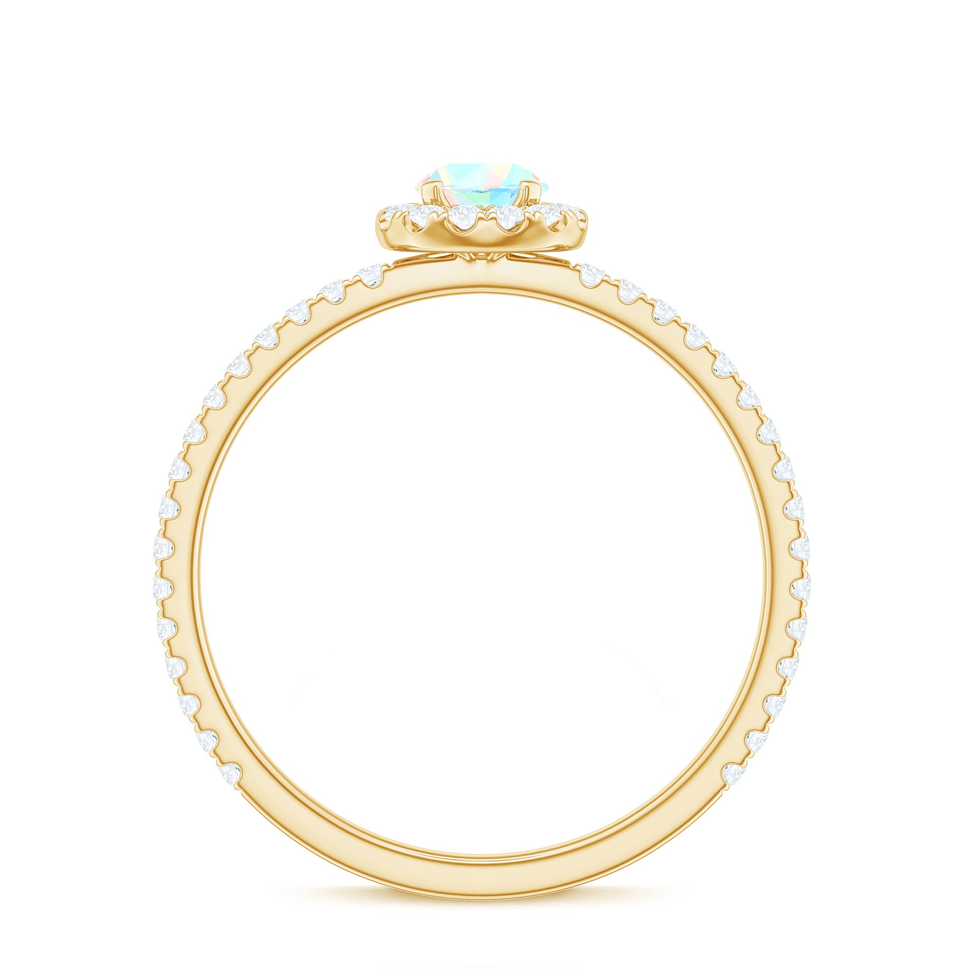 3/4 CT Ethiopian Opal and Diamond Minimal Engagement Ring Ethiopian Opal - ( AAA ) - Quality - Rosec Jewels