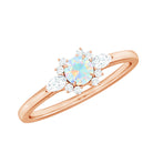 1/2 CT Ethiopian Opal Promise Ring with Diamond Accent Ethiopian Opal - ( AAA ) - Quality - Rosec Jewels