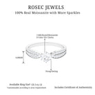 Elegant Round Moissanite Engagement Ring with Side Stones Moissanite - ( D-VS1 ) - Color and Clarity - Rosec Jewels