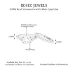 Round Cut Certified Moissanite Classic Wedding Ring Set in Gold Moissanite - ( D-VS1 ) - Color and Clarity - Rosec Jewels