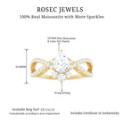 1.75 Ct Designer Pear Moissanite Crossover Engagement Ring Moissanite - ( D-VS1 ) - Color and Clarity - Rosec Jewels