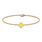 Princess Cut Yellow Sapphire Solitaire Chain Bracelet Yellow Sapphire - ( AAA ) - Quality - Rosec Jewels