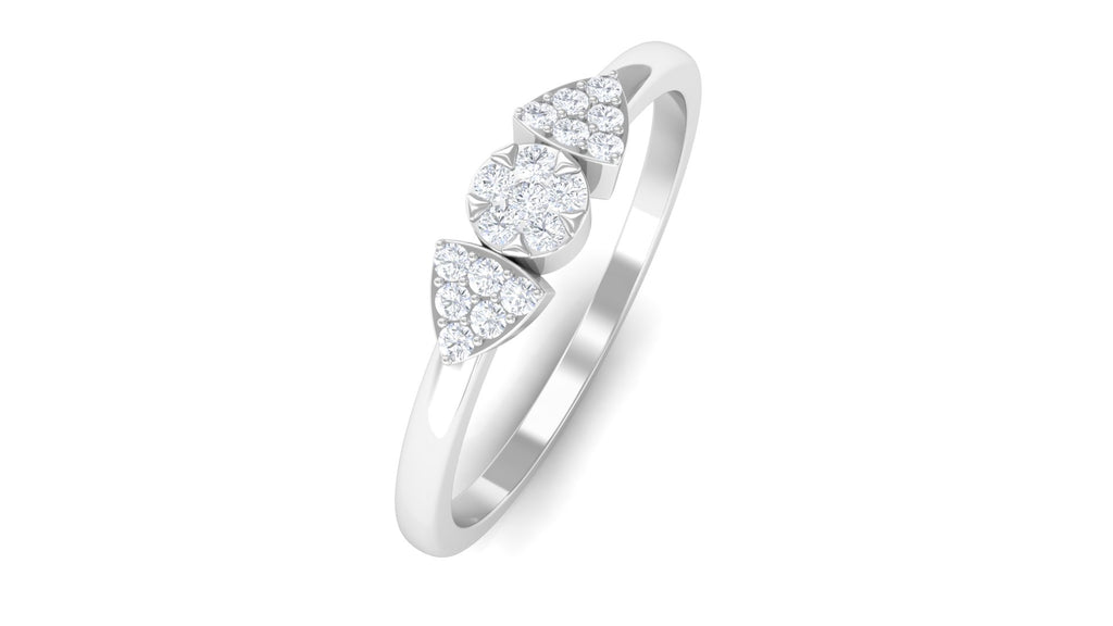 Illusion Set Real Diamond Minimal Promise Ring in Gold Diamond - ( HI-SI ) - Color and Clarity - Rosec Jewels