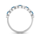 1.50 CT Alternate London Blue Topaz and Diamond Half Eternity Ring London Blue Topaz - ( AAA ) - Quality - Rosec Jewels