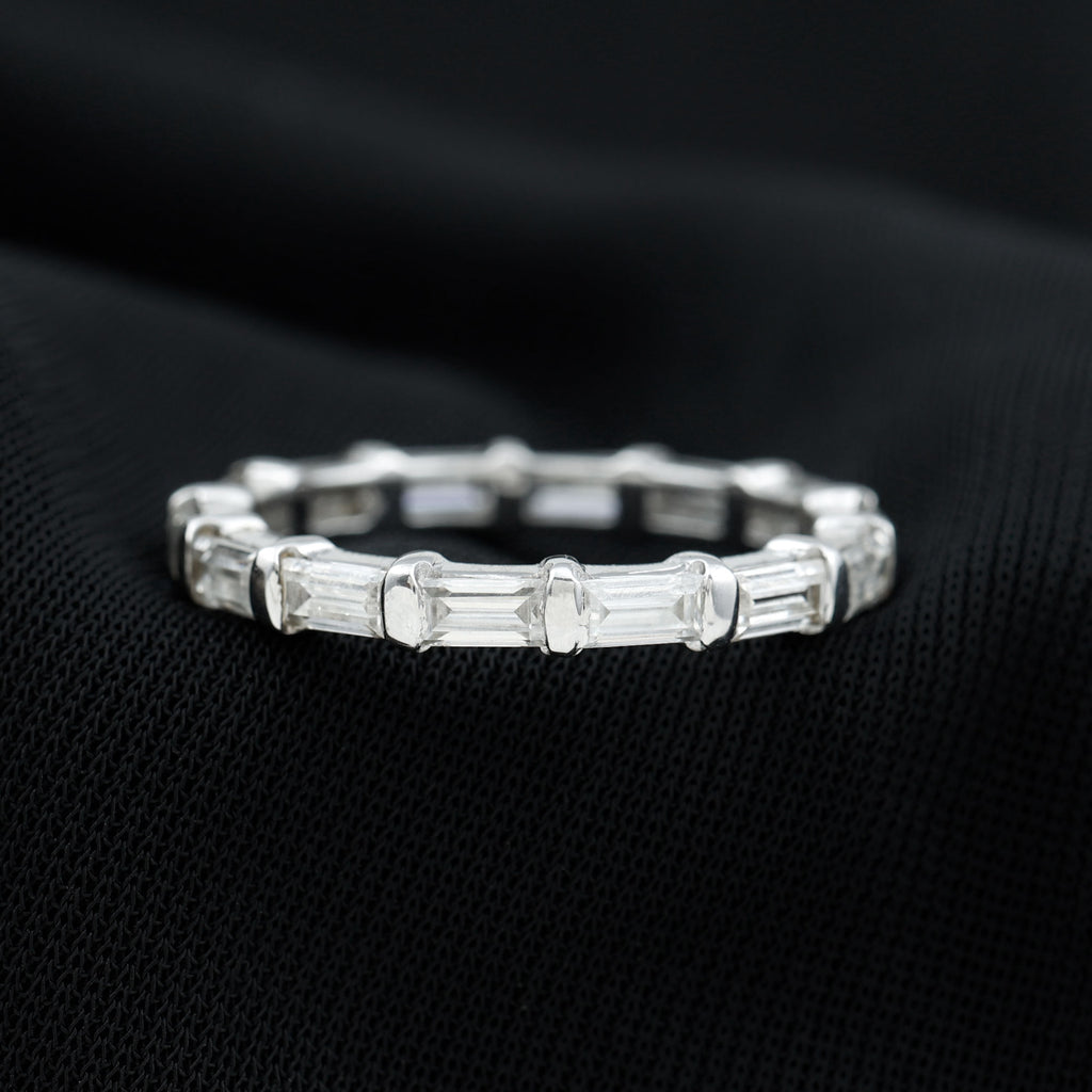 1.75 CT Baguette Cut Moissanite East West Eternity Ring in Gold Moissanite - ( D-VS1 ) - Color and Clarity - Rosec Jewels