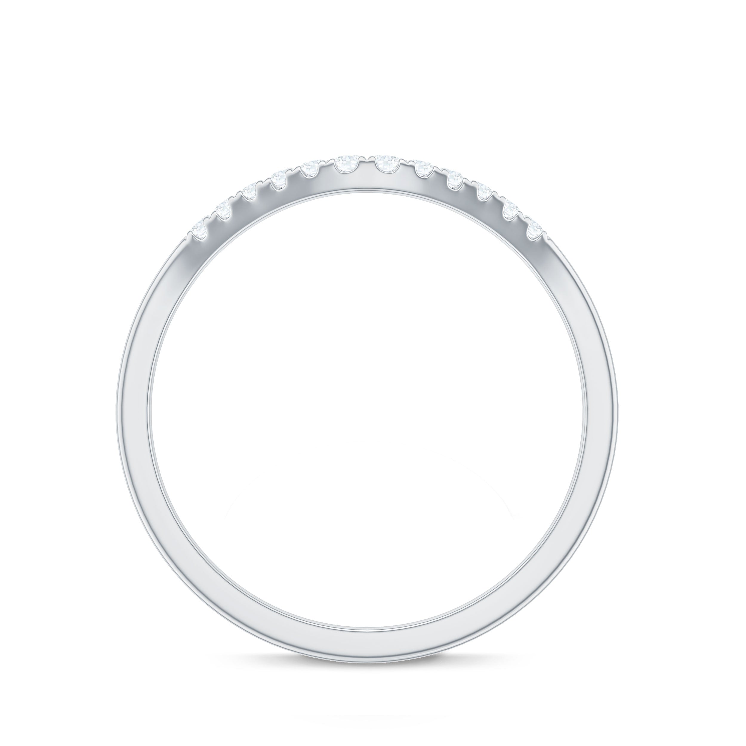 Diamond Curved Stackable Enhancer Ring Diamond - ( HI-SI ) - Color and Clarity - Rosec Jewels