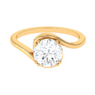 2 CT Round Moissanite Bypass Engagement Ring in Gold Moissanite - ( D-VS1 ) - Color and Clarity - Rosec Jewels