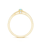 Oval Cut Aquamarine Solitaire Simple Ring with Diamond Aquamarine - ( AAA ) - Quality - Rosec Jewels