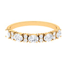 Oval and Round Moissanite East West Half Eternity Ring in Gold Moissanite - ( D-VS1 ) - Color and Clarity - Rosec Jewels