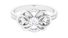 1/2 CT Designer Real Diamond Engagement Ring in Gold Diamond - ( HI-SI ) - Color and Clarity - Rosec Jewels