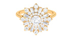 2.25 CT Baguette and Round Moissanite Statement Ring Moissanite - ( D-VS1 ) - Color and Clarity - Rosec Jewels