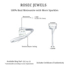 Simple Princess Cut Moissanite Solitaire Bypass Gold Ring Moissanite - ( D-VS1 ) - Color and Clarity - Rosec Jewels